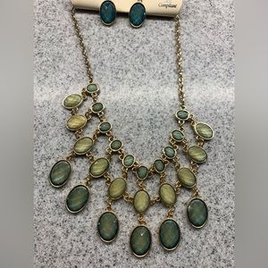 Shades of green necklace with matching earrings!